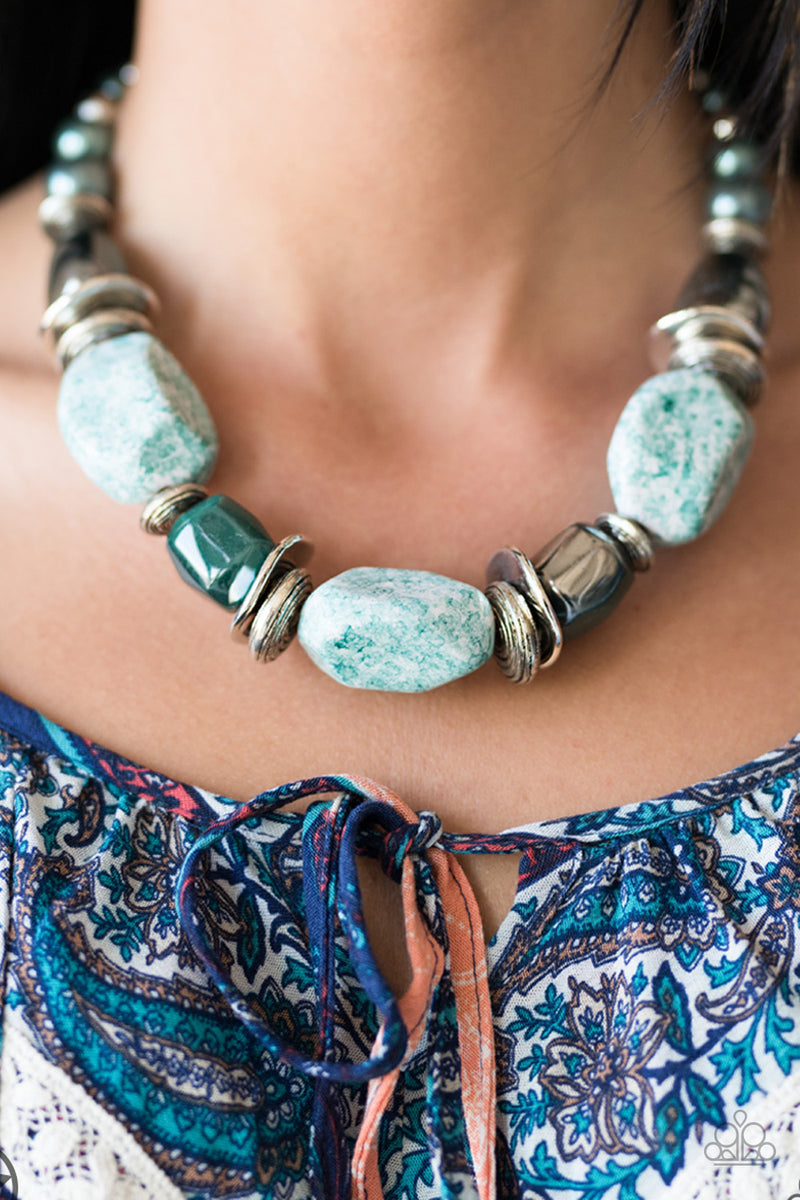 In Good Glazes - Blue Necklace - Paparazzi Accessories