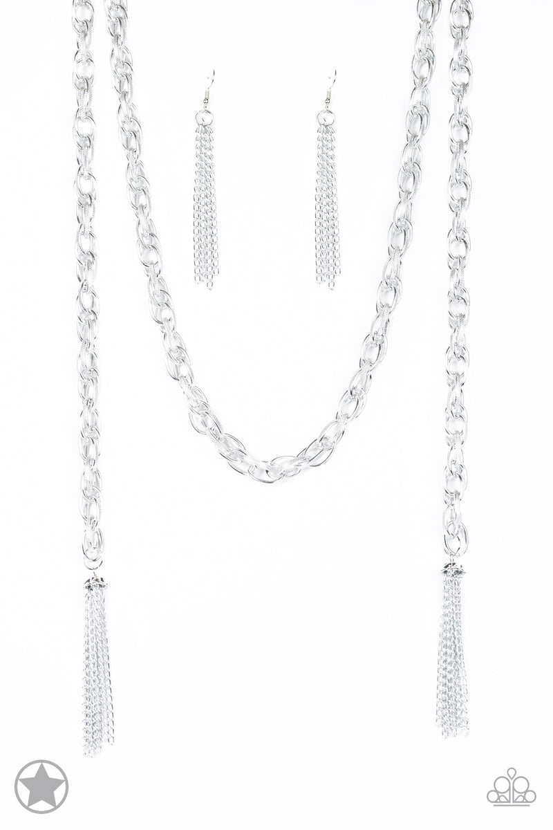 SCARFed for Attention - Silver Necklace - Paparazzi Accessories