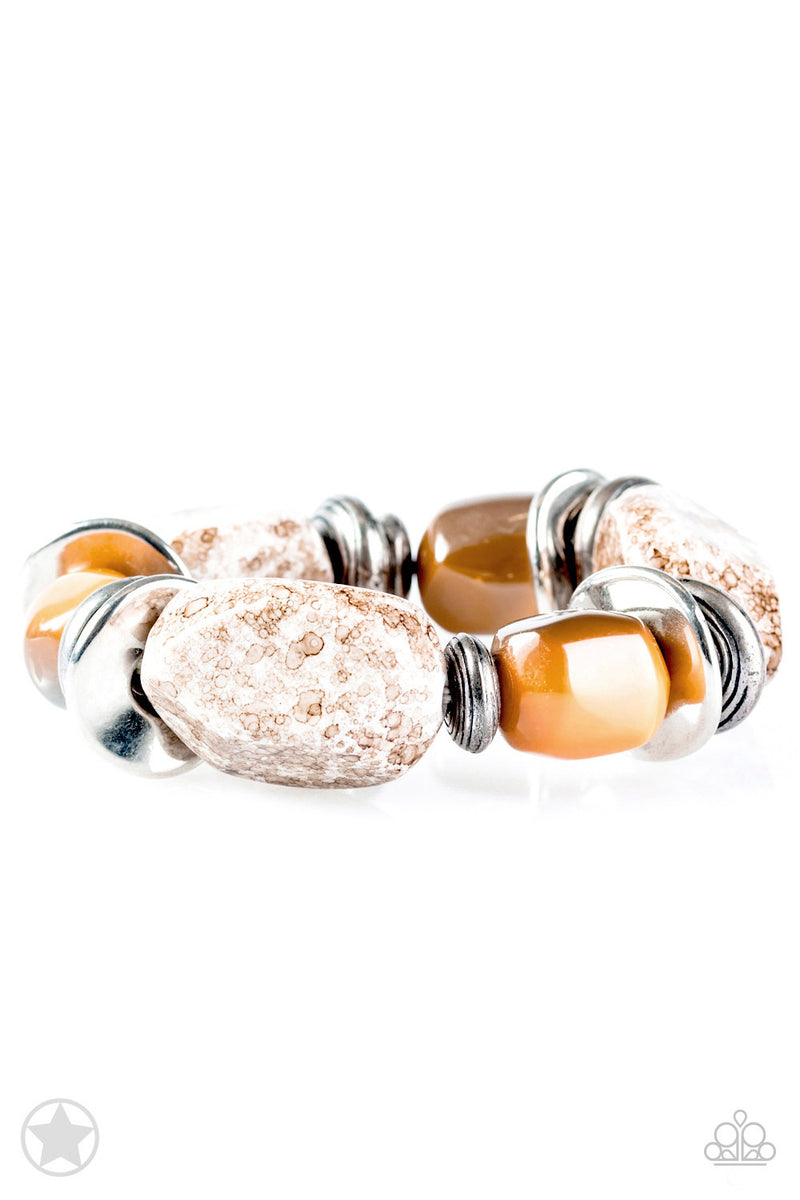 Glaze of Glory - Peach Brown Bracelet - Paparazzi Accessories