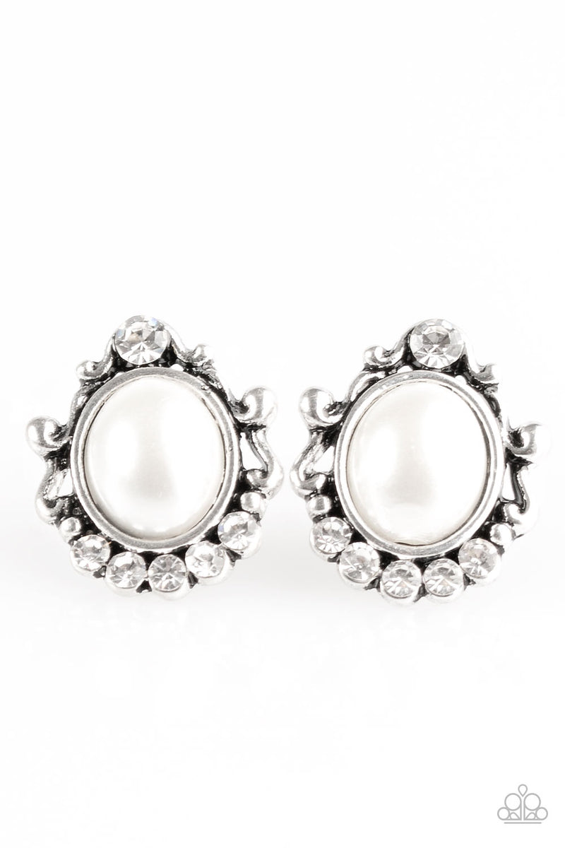 five-dollar-jewelry-poshly-princess-white-post-post earrings-paparazzi-accessories