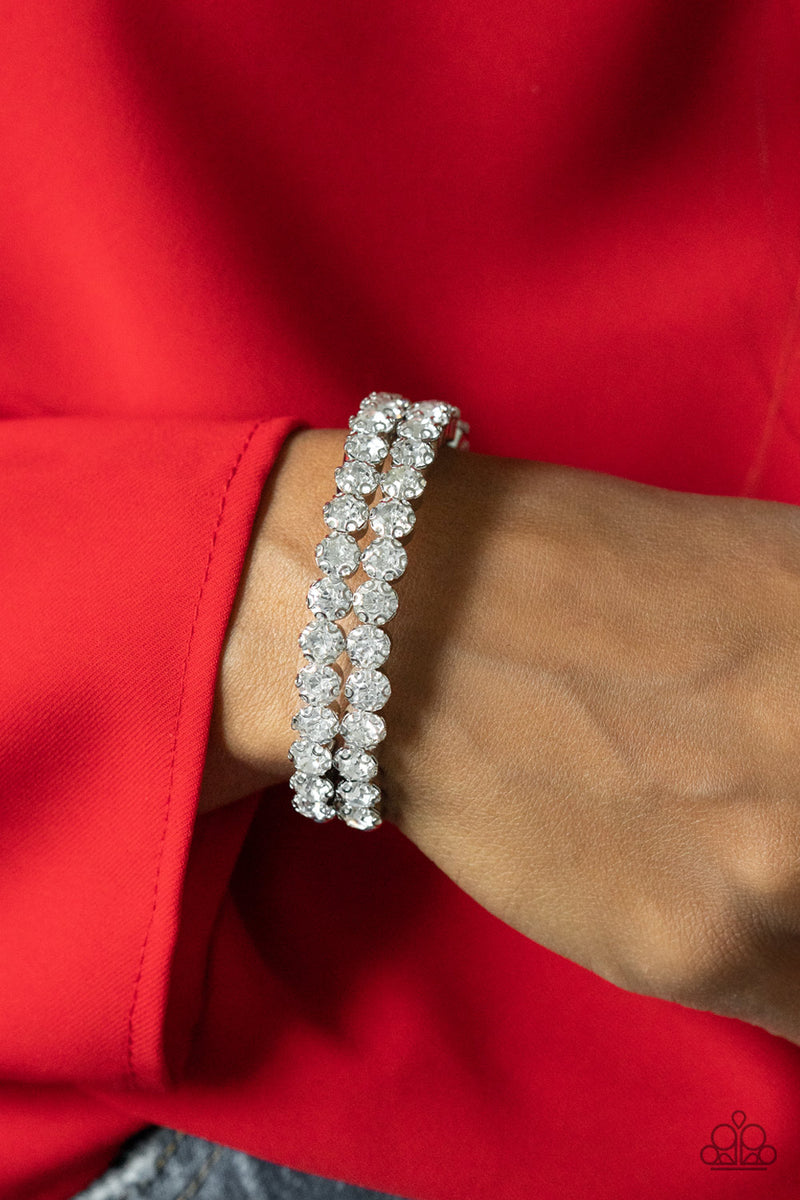 Regal Rose White Bracelet - Jewelry by Bretta