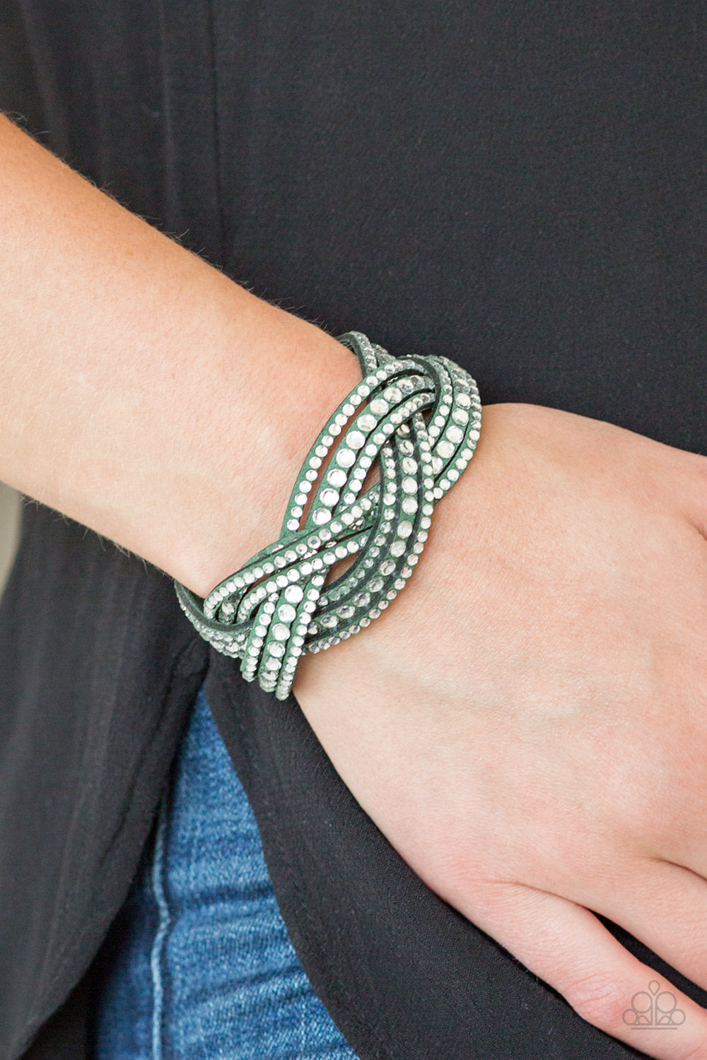 Bring On The Bling - Green Bracelet - Paparazzi Accessories