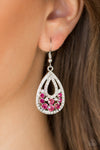 Sparkling Stardom - Pink Earrings - Paparazzi Accessories