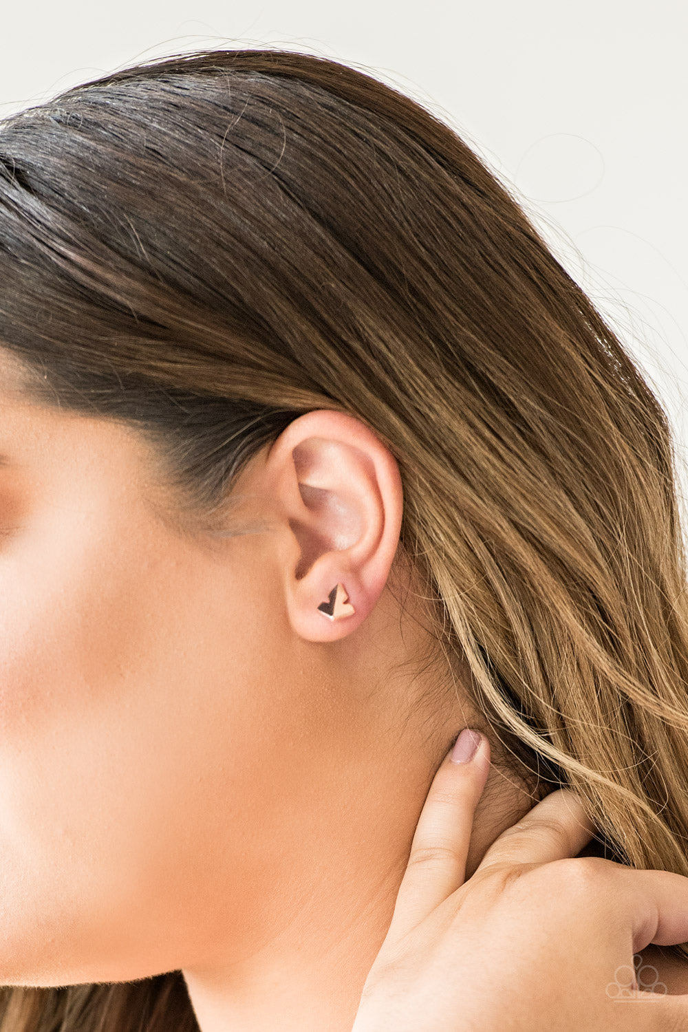 Fire Drill - Rose Gold Post Earrings - Paparazzi Accessories