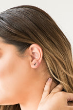Fire Drill - Rose Gold Post Earrings - Paparazzi Accessories