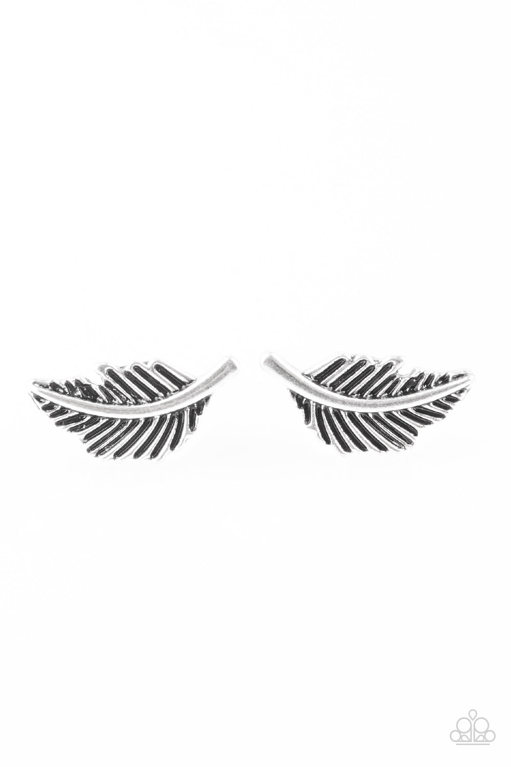 five-dollar-jewelry-flying-feathers-silver-post earrings-paparazzi-accessories