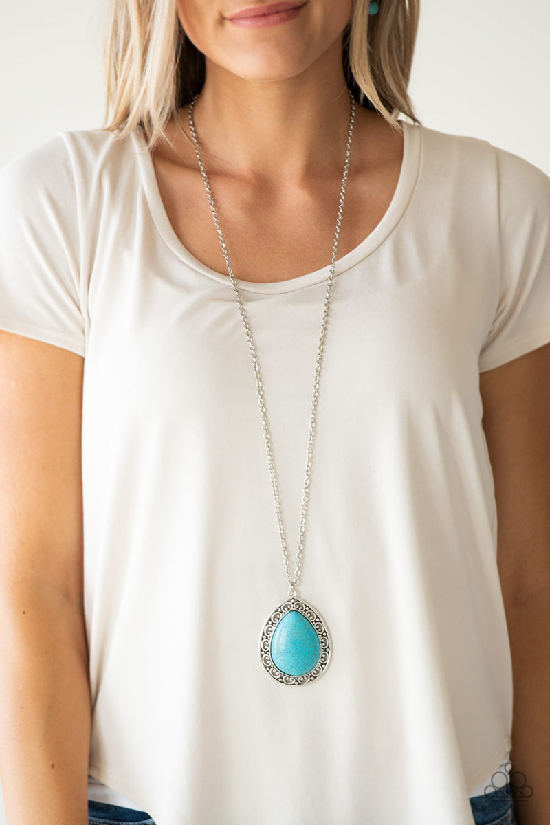 Full Frontier - Blue Necklace - Paparazzi Accessories