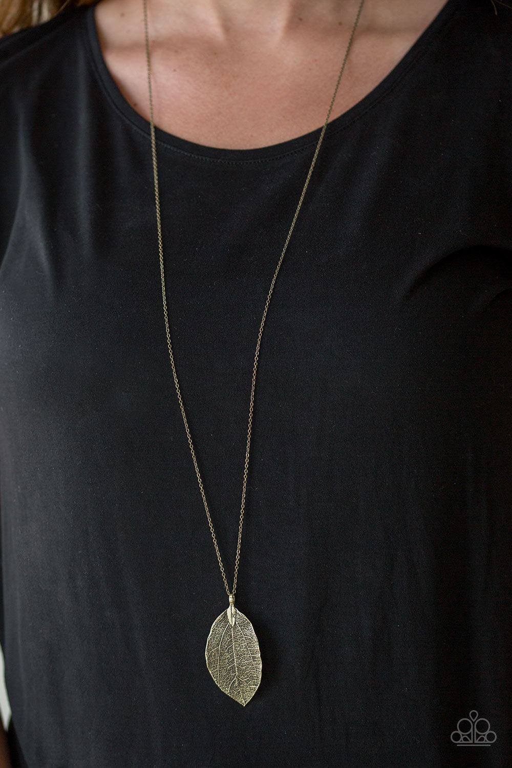 Fall Foliage - Brass Necklace - Paparazzi Accessories