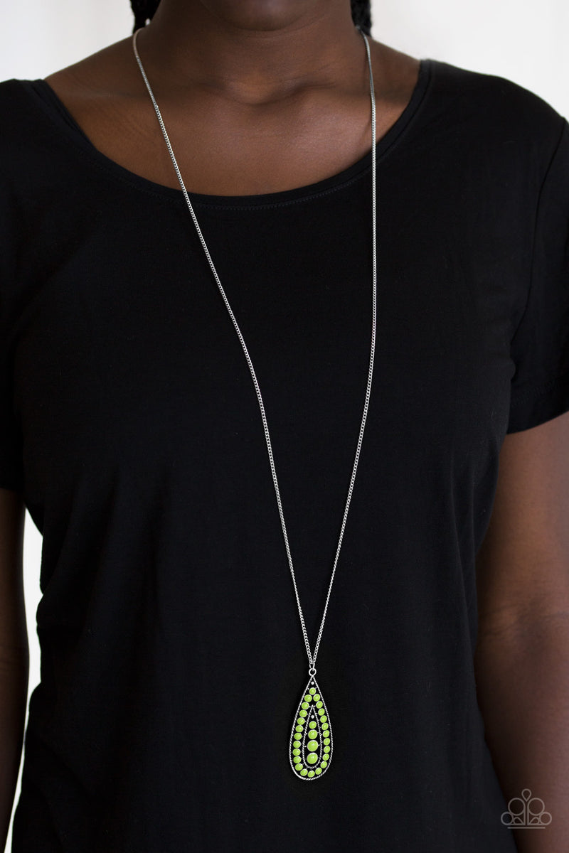 Tiki Tease - Green Necklace - Paparazzi Accessories