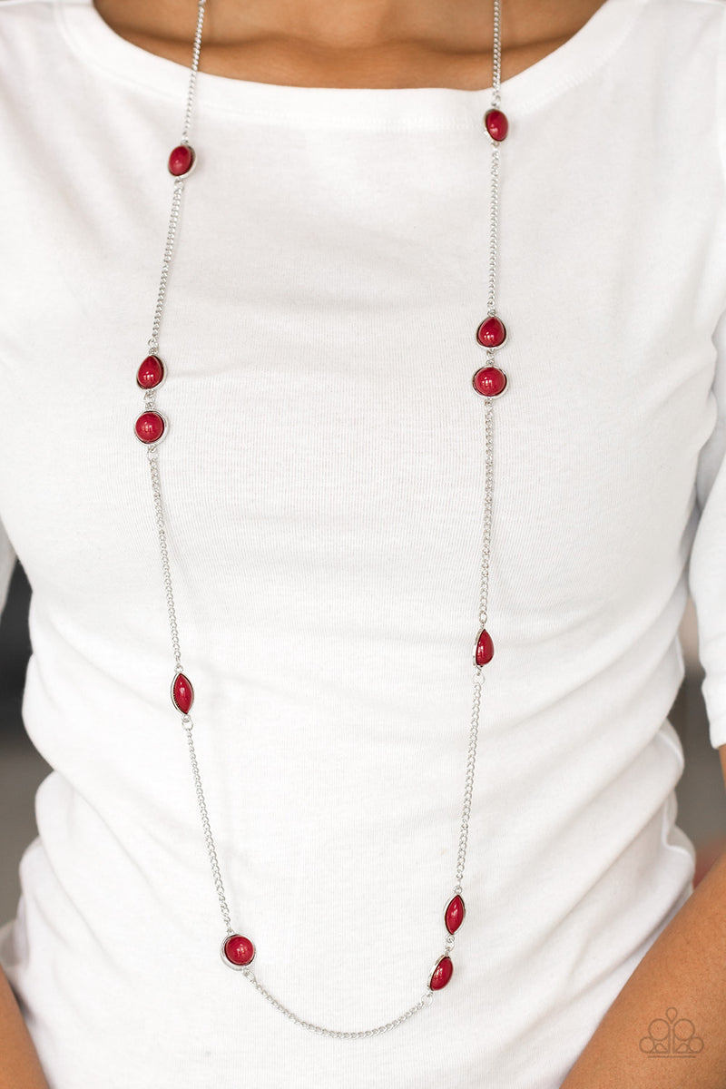 Pacific Piers - Red Necklace - Paparazzi Accessories