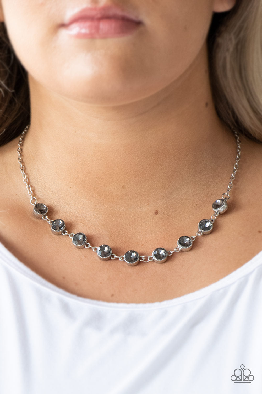 Starlit Socials - Silver Necklace - Paparazzi Accessories