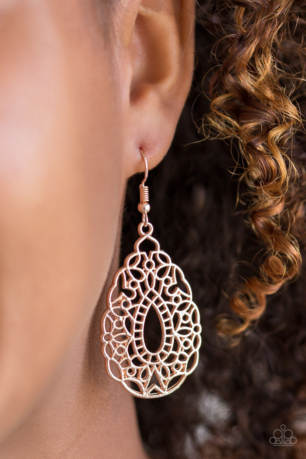 Wisteria Histeria - Rose Gold Earrings - Paparazzi Accessories