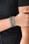 Really Rock Band - White Bracelet - Paparazzi Accessories