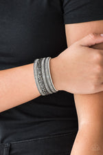 Really Rock Band - White Bracelet - Paparazzi Accessories