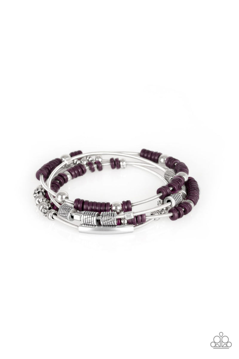 Tribal Spunk - Purple Bracelet - Paparazzi Accessories
