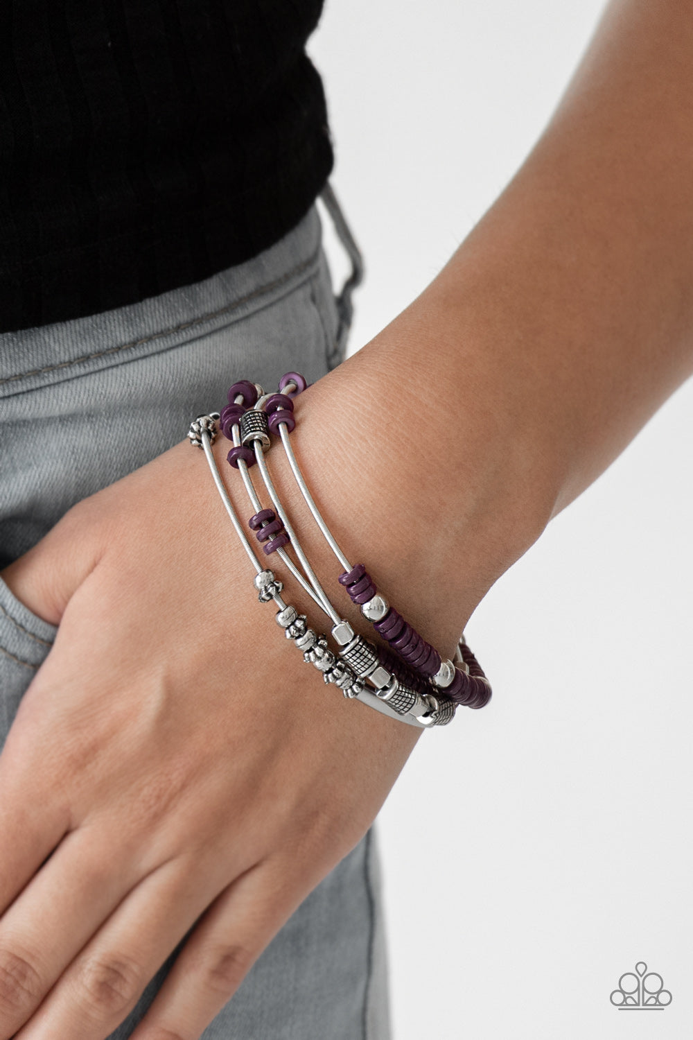 Tribal Spunk - Purple Bracelet - Paparazzi Accessories