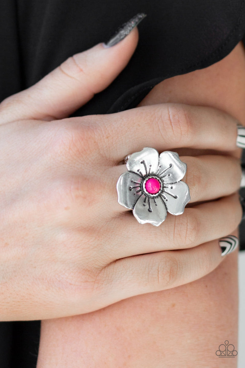 Boho Blossom - Pink Ring - Paparazzi Accessories