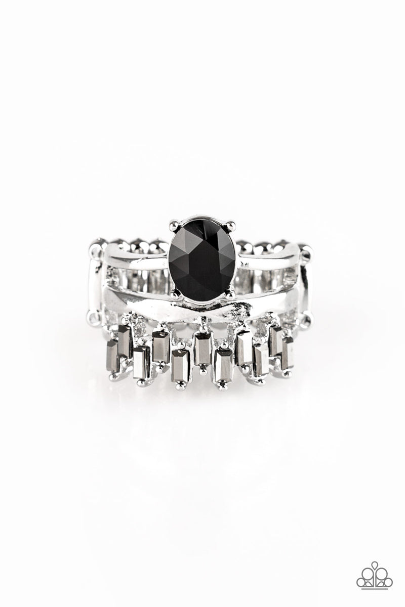Crowned Victor - Black Ring - Paparazzi Accessories