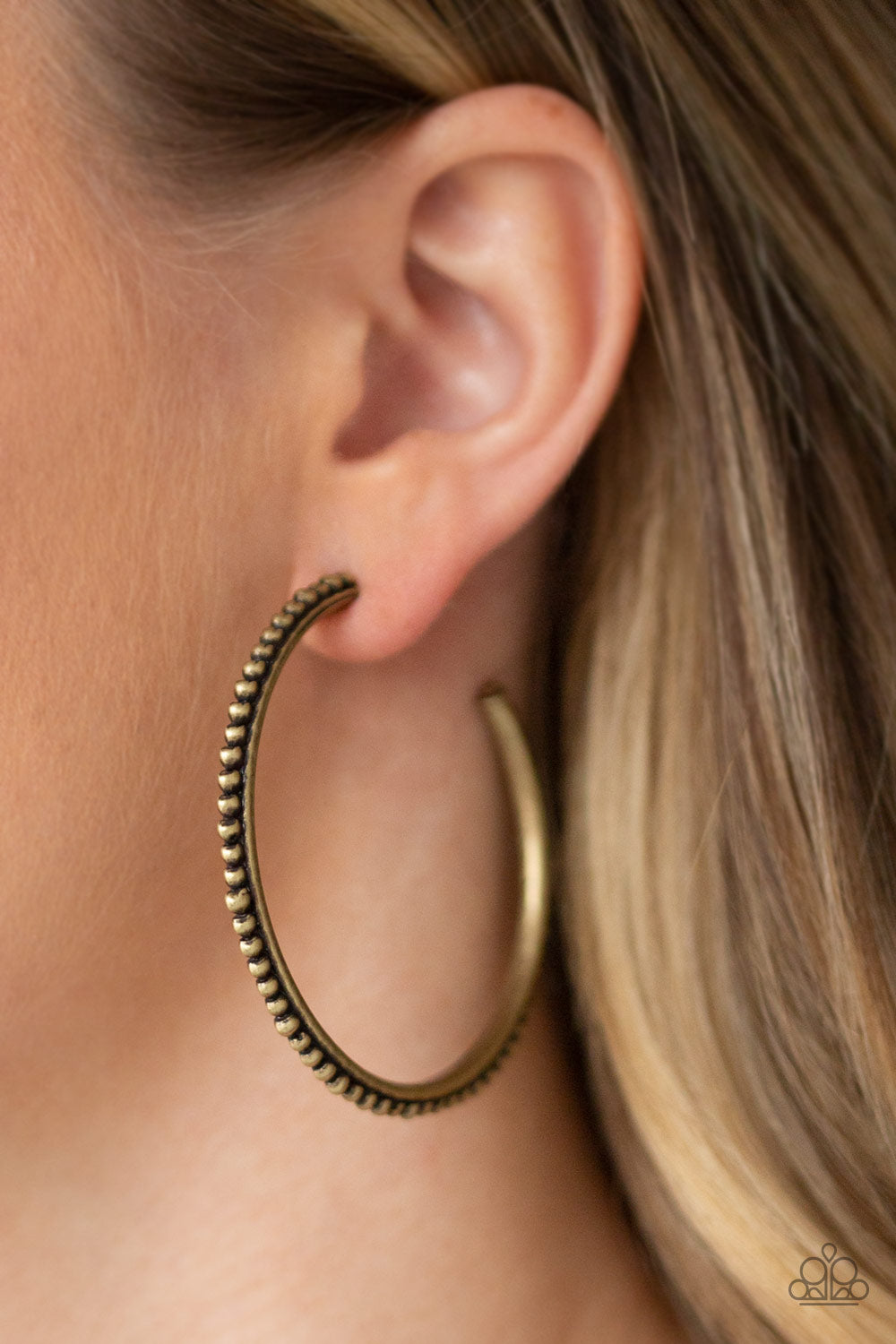 Totally On Trend - Brass Earrings - Paparazzi Accessories