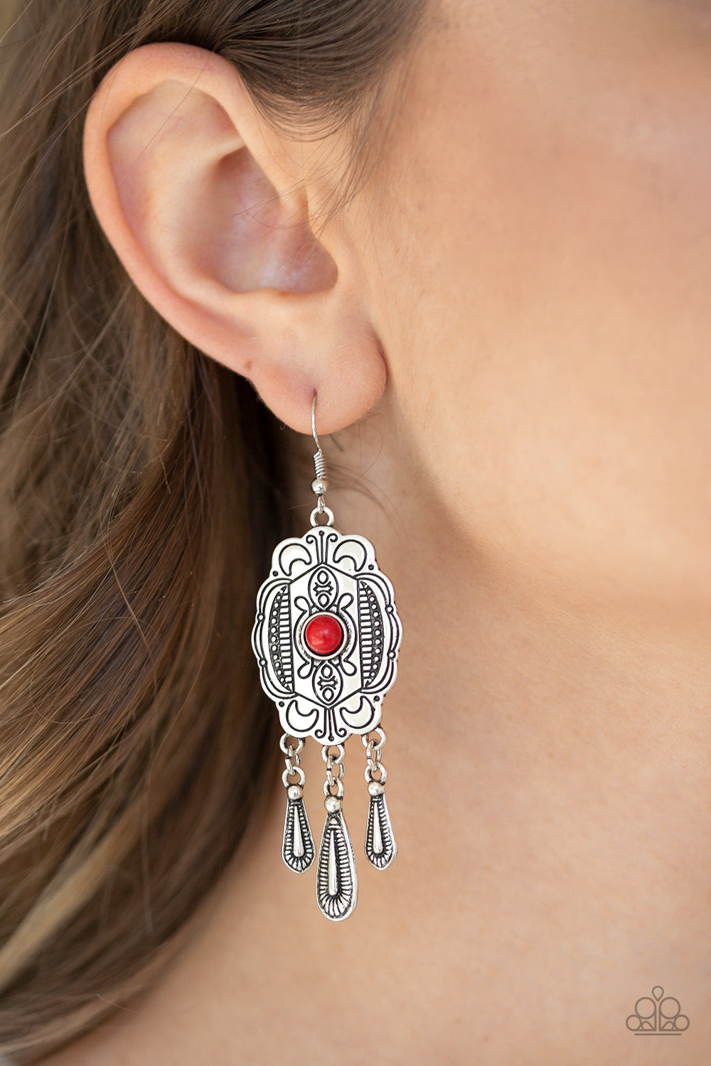 Natural Native - Red Earrings - Paparazzi Accessories