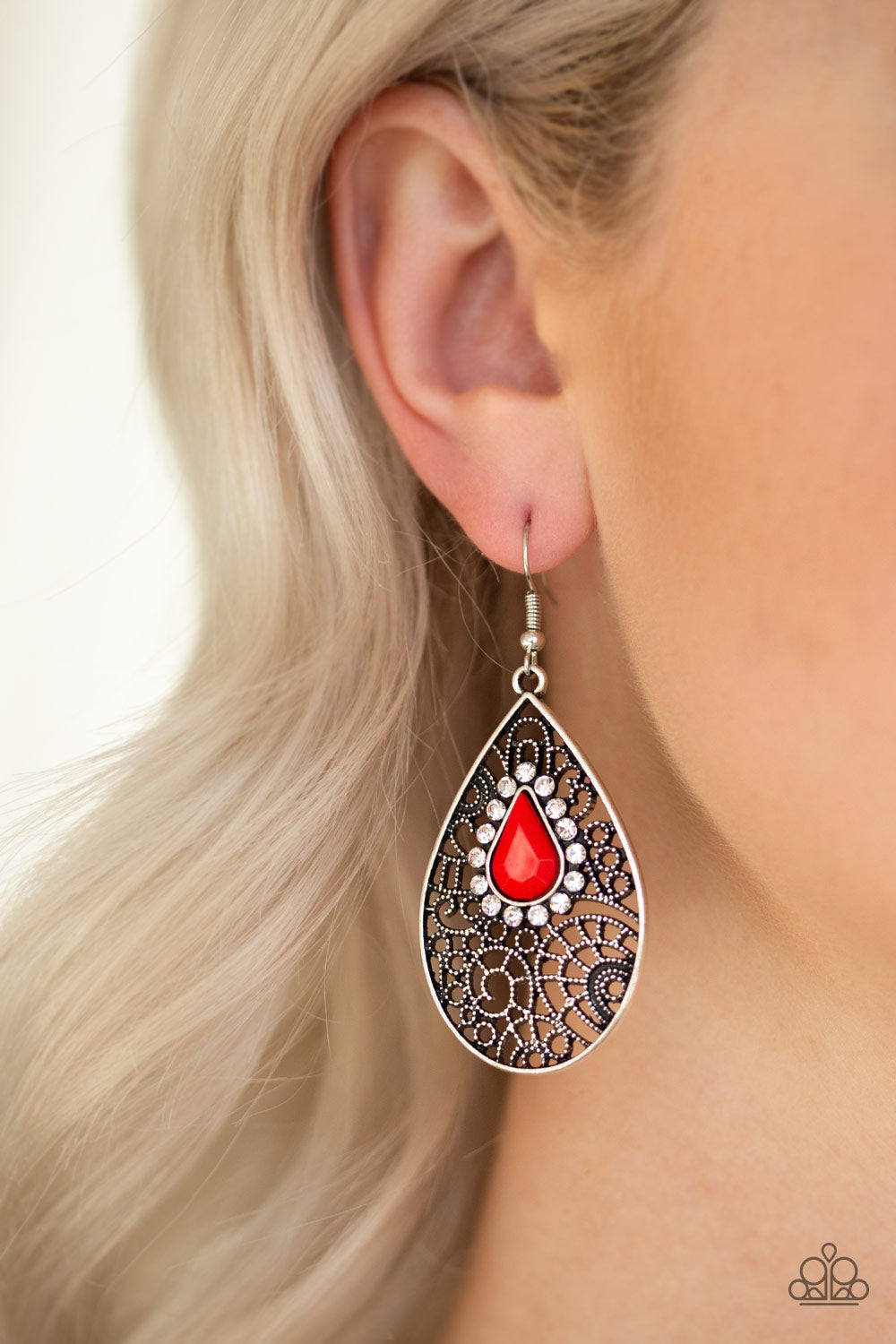 Modern Monte Carlo - Red Earrings - Paparazzi Accessories