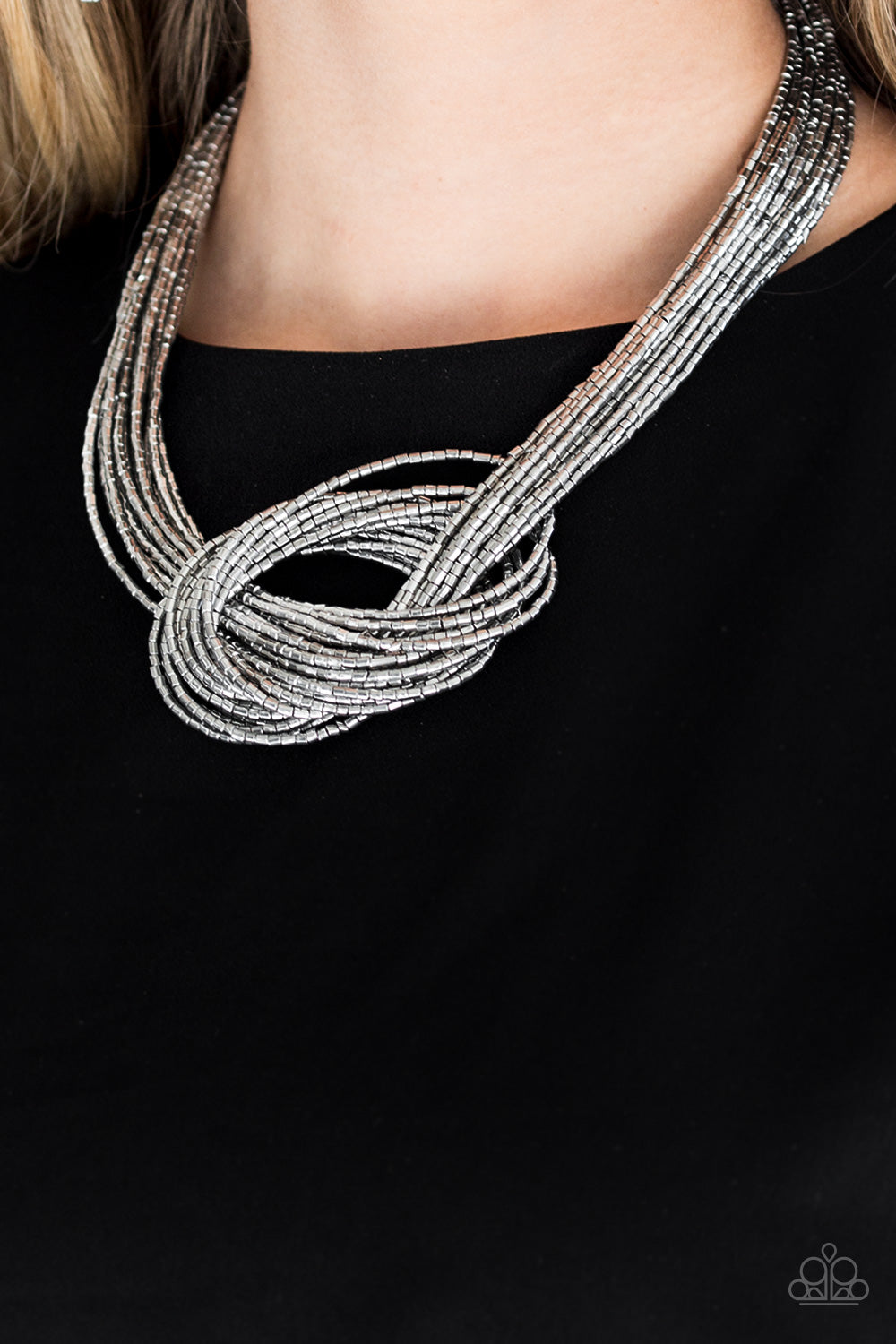 Knotted Knockout - Silver Necklace - Paparazzi Accessories