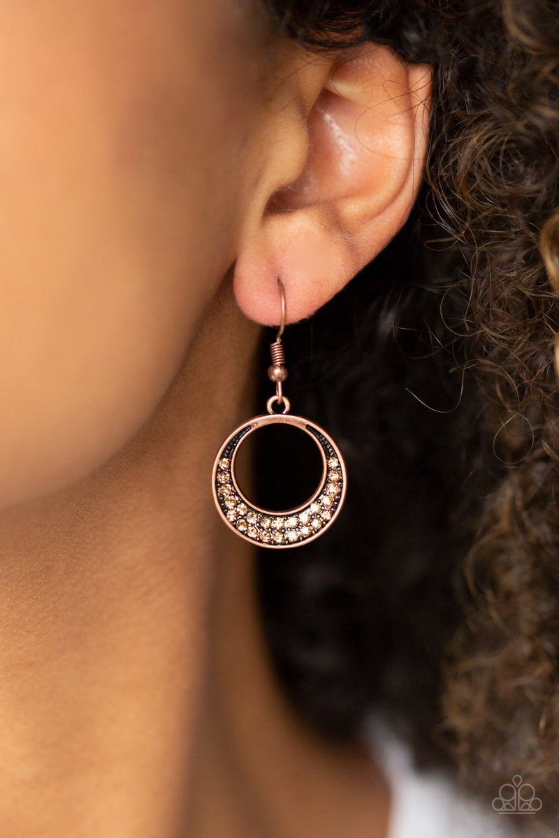 Socialite Luster - Copper Earrings - Paparazzi Accessories