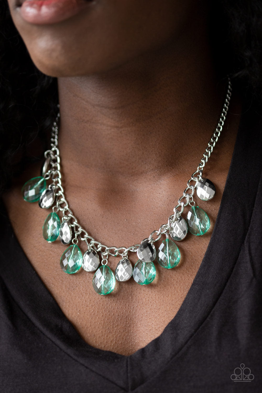 No Tears Left To Cry - Green Necklace - Paparazzi Accessories