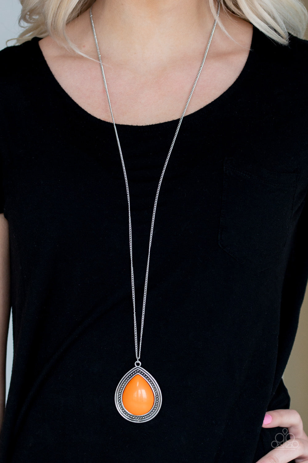 Chroma Courageous - Orange Necklace - Paparazzi Accessories