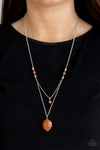 Time To Hit The ROAM - Orange Necklace - Paparazzi Accessories