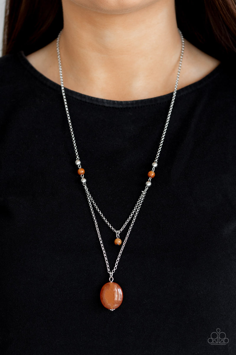 Time To Hit The ROAM - Orange Necklace - Paparazzi Accessories