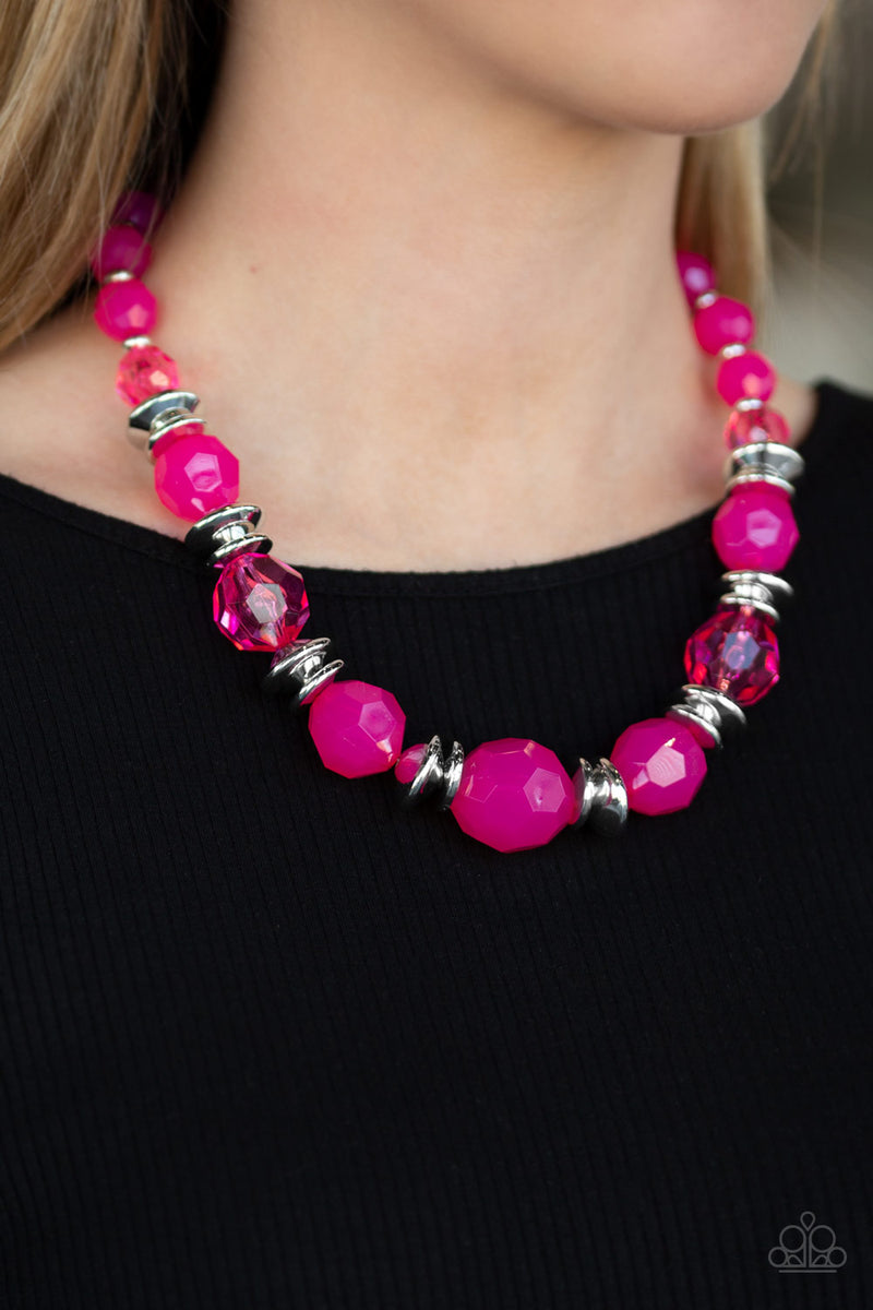 Dine and Dash - Pink Necklace - Paparazzi Accessories