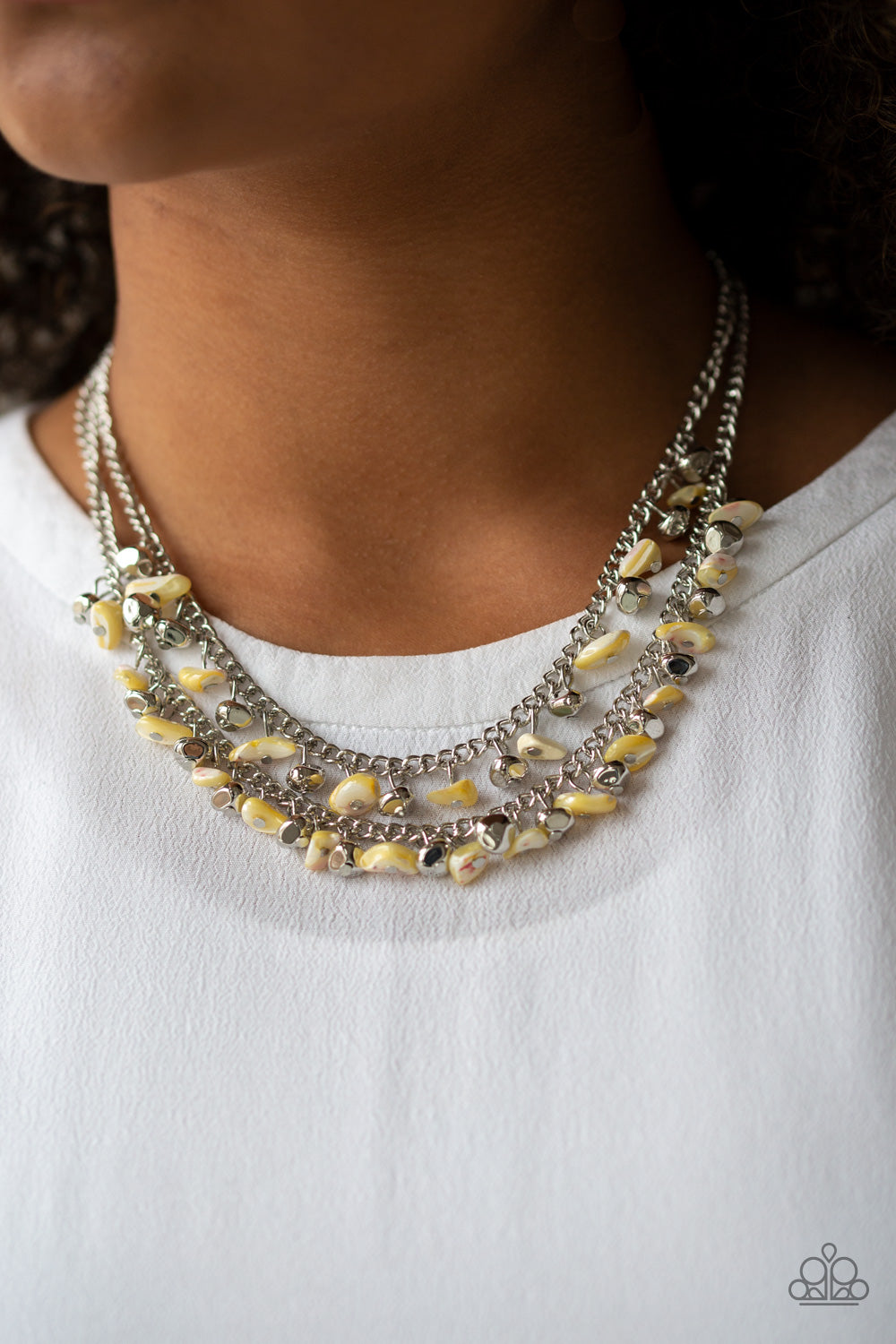 Pebble Pioneer - Yellow Necklace - Paparazzi Accessories