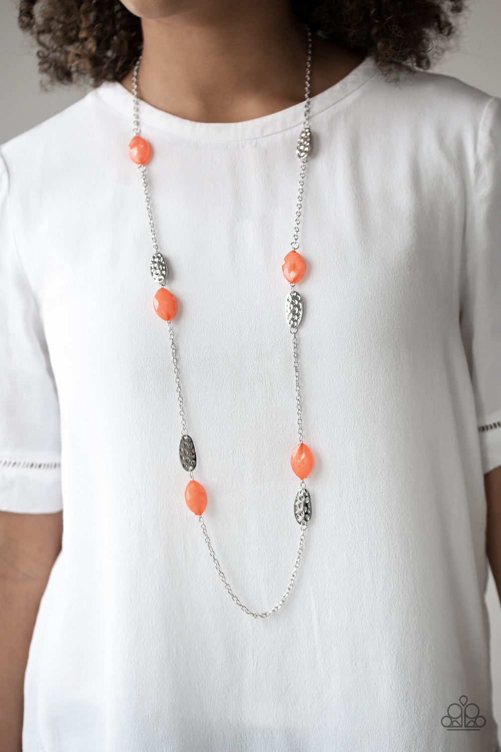 Beachfront Beauty - Orange Necklace - Paparazzi Accessories