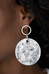 Beach Bliss - White Post Earrings - Paparazzi Accessories