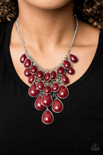 Shop Til You TEARDROP - Red Necklace - Paparazzi Accessories