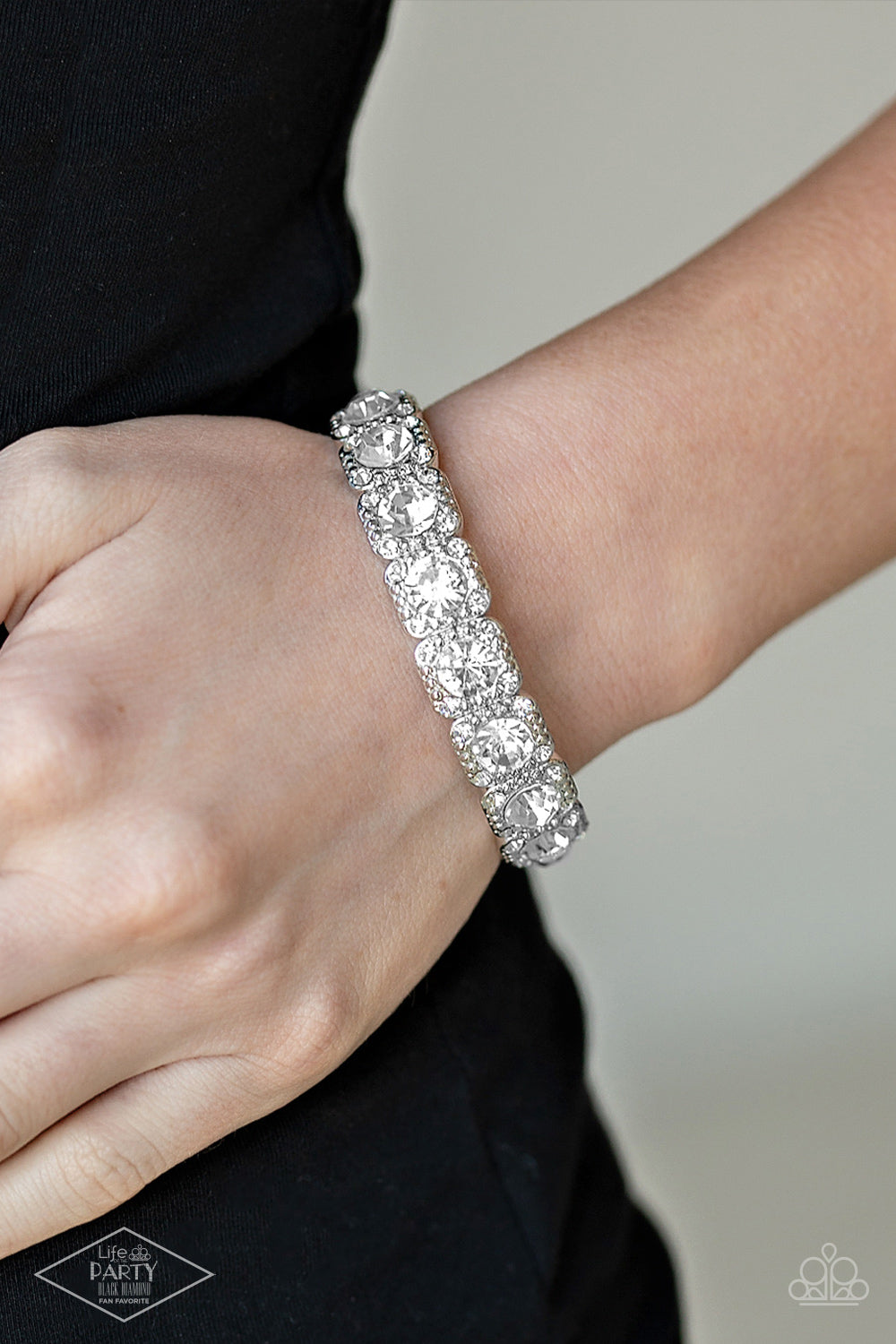 Blinged Out - White Bracelet - Paparazzi Accessories