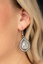 Limo Service - White Earrings - Paparazzi Accessories