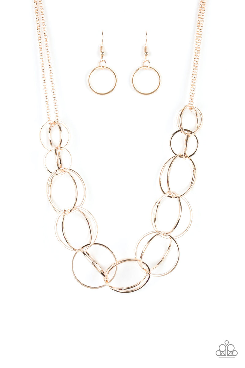 Space Walk - Rose Gold Necklace - Paparazzi Accessories