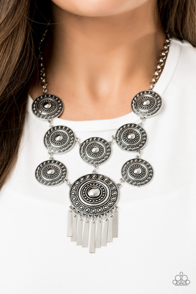 Modern Medalist - Silver Necklace - Paparazzi Accessories