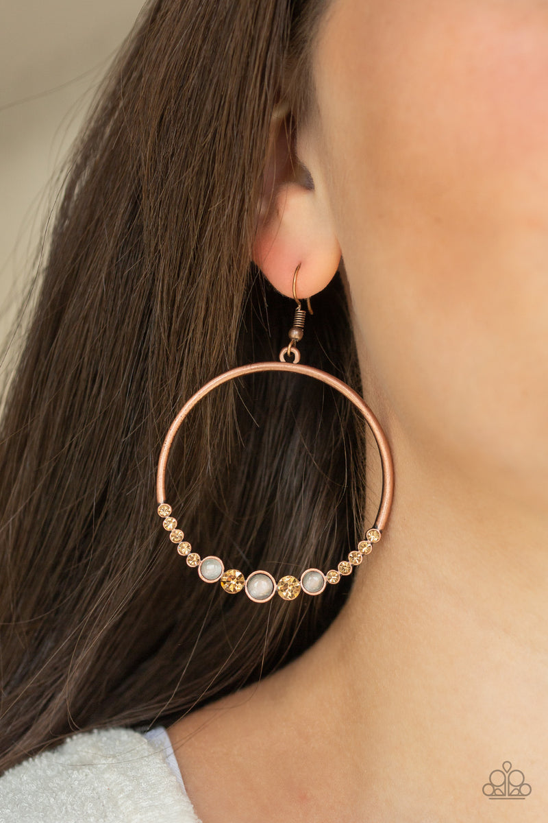 Dancing Radiance - Copper Earrings - Paparazzi Accessories