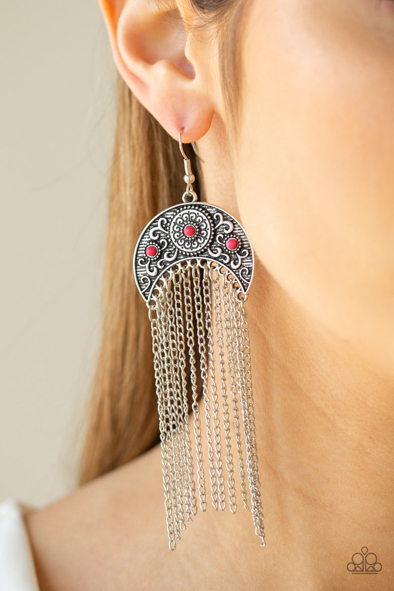 Lunar Melody - Pink Earrings - Paparazzi Accessories