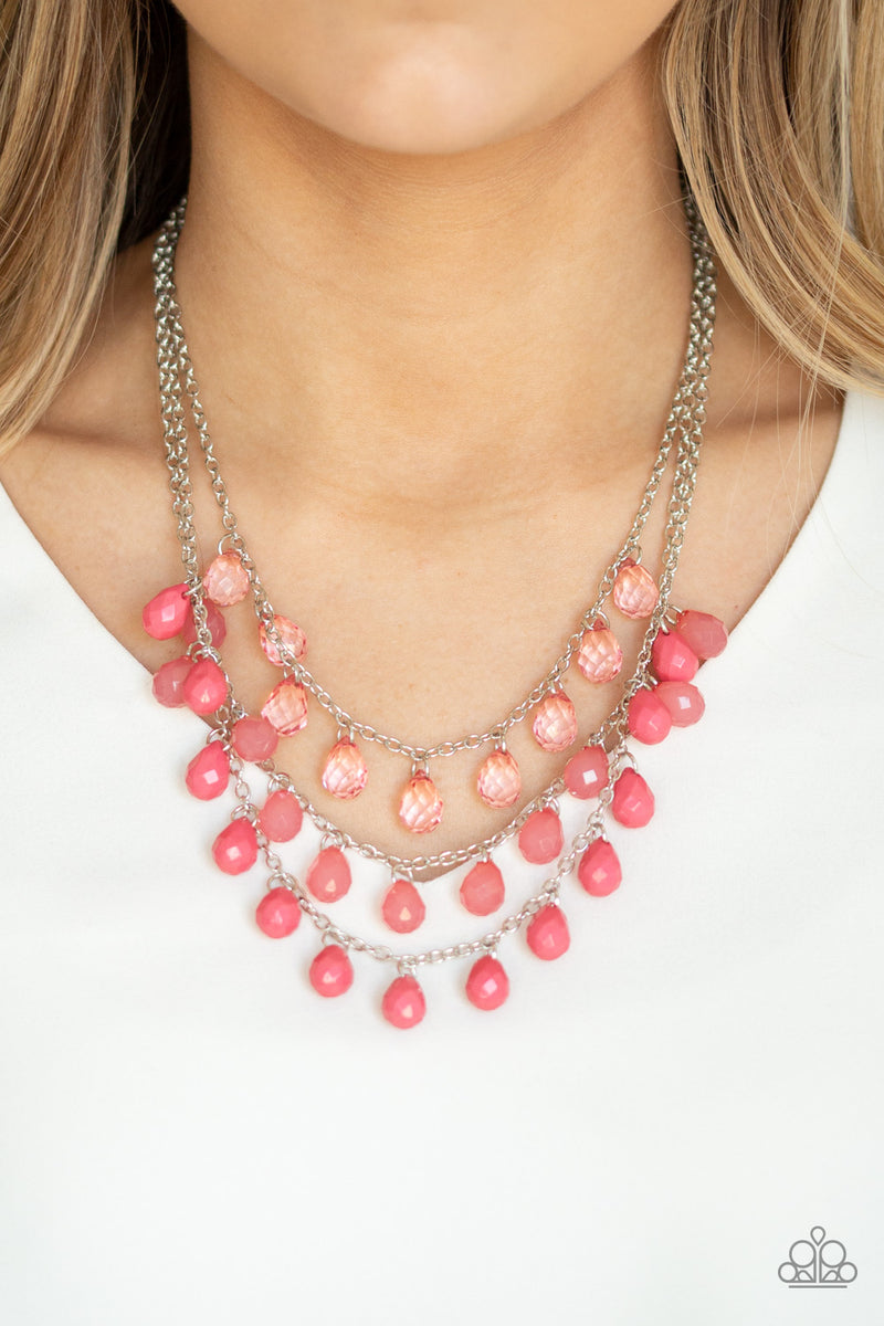 Melting Ice Caps - Pink Necklace - Paparazzi Accessories