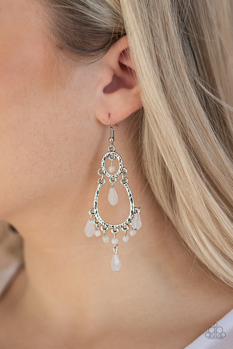 Summer Sorbet - White Earrings - Paparazzi Accessories