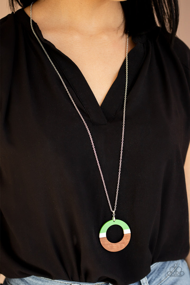 Sail Into The Sunset - Green Necklace - Paparazzi Accessories