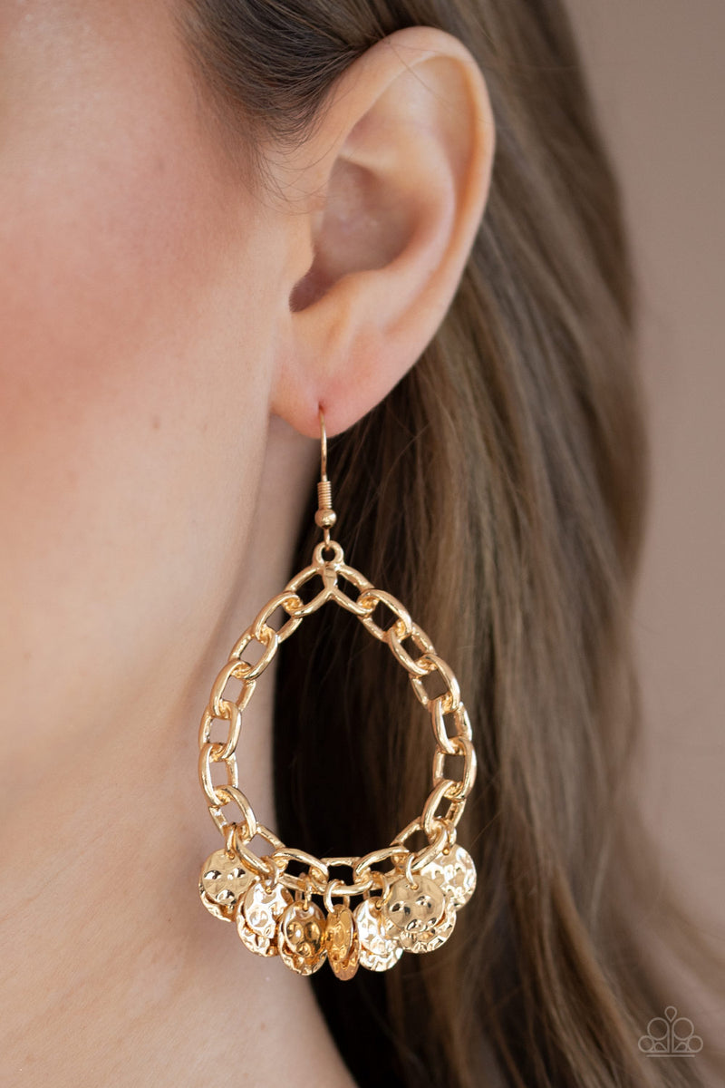 Street Appeal - Gold Earrings - Paparazzi Accessories