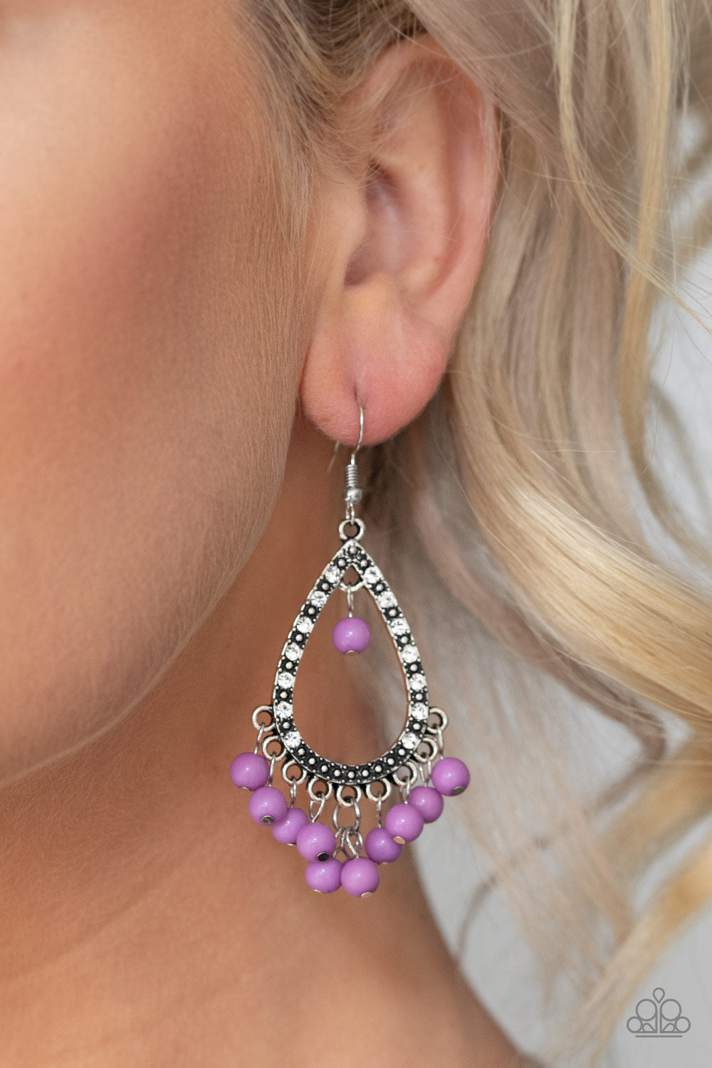 Positively Prismatic - Purple Earrings - Paparazzi Accessories