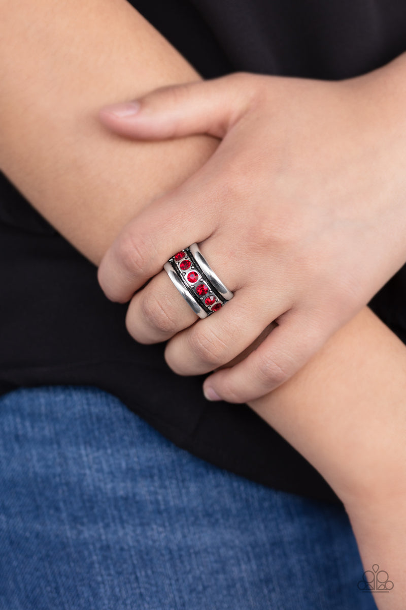 Dauntless Shine - Red Ring - Paparazzi Accessories