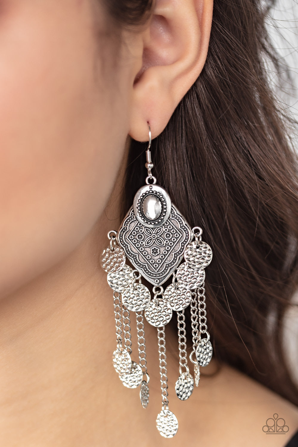 Garden Explorer - Silver Earrings - Paparazzi Accessories