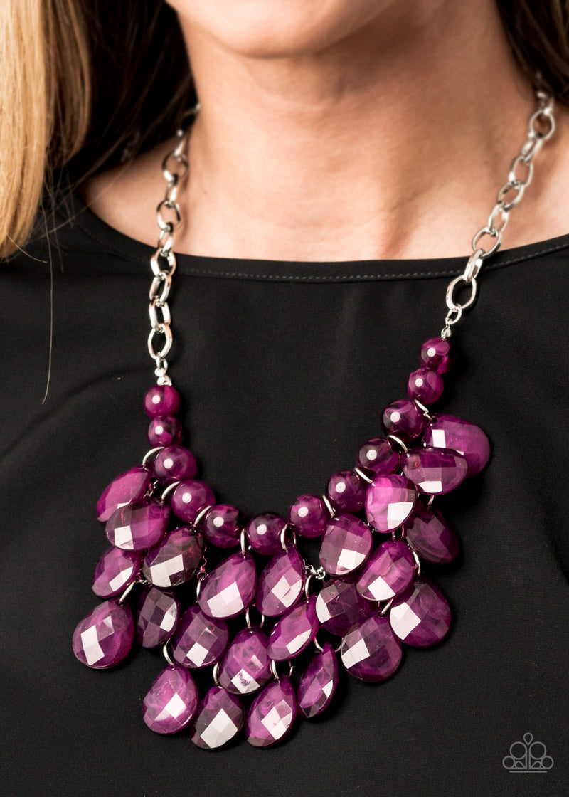 Sorry To Burst Your Bubble - Purple Necklace - Paparazzi Accessories